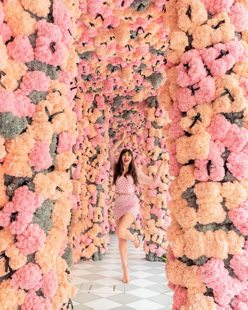 【泰國】女孩們尖叫！曼谷必去最美約會景點，2萬朵花海組成繽紛花牆，隨手一拍都是女神風範